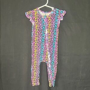 Colorful Leopard Print Bums and Roses Bodysuit